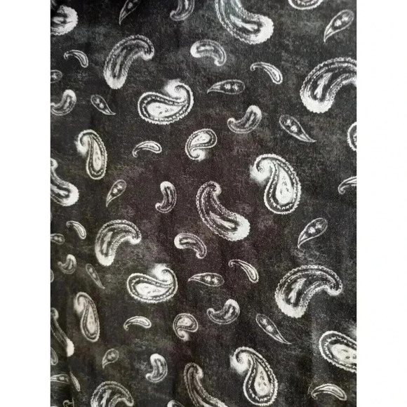 Jared Lang Button Up Shirt‎ Black White Paisley Long Sleeve Men's 2XL - Picture 3 of 6